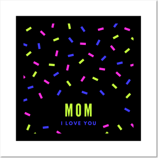 MOM I Love You Design Posters and Art